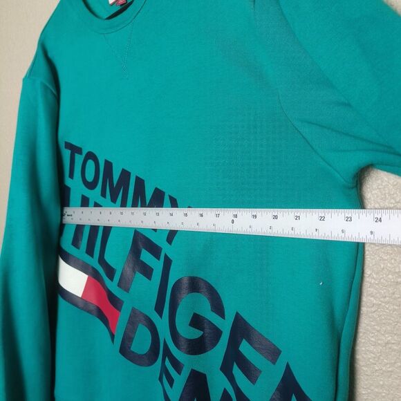 TOMMY HILFIGER DENIM REED GRAPHIC CREWNECK SWEATSHIRT TEAL GREEN MENS XL - Picture 3 of 11